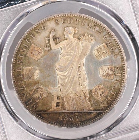 【NGC MS鑑定品】バイエルン関税同盟記念ターラー銀貨 1833年 MS61 NGC MS鑑定品】バイエルン関税同盟記念ターラー銀貨 1833年 MS61